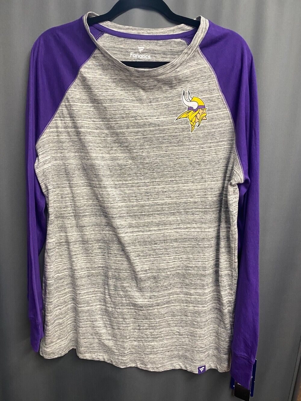 Fanatics Minnesota Vikings NFL Team Apparel Shirt Men Large Gray Long Sleeve B55